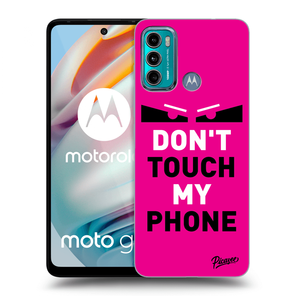 Picasee crna silikonska maskica za Motorola Moto G60 - Shadow Eye - Pink
