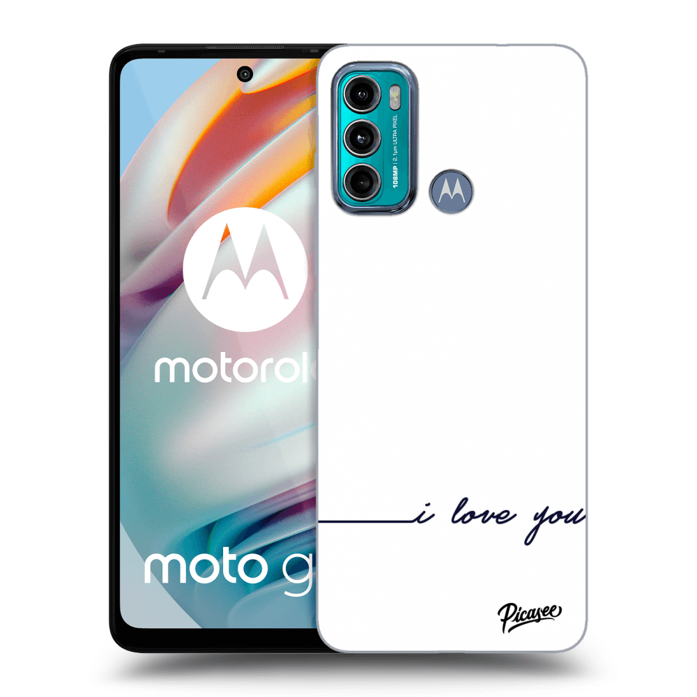 Picasee crna silikonska maskica za Motorola Moto G60 - I love you