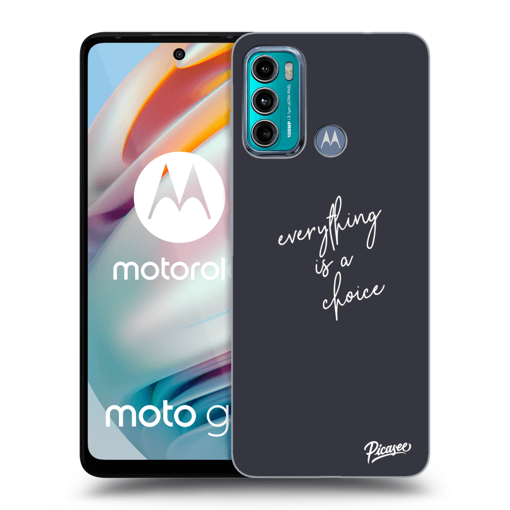Picasee crna silikonska maskica za Motorola Moto G60 - Everything is a choice