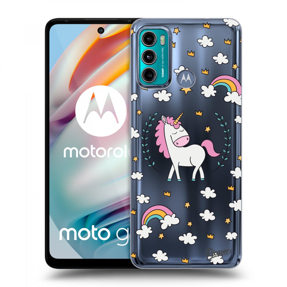 Picasee silikonska prozirna maskica za Motorola Moto G60 - Unicorn star heaven