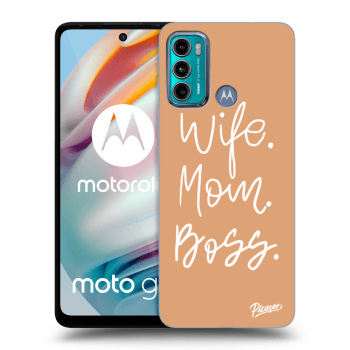 Picasee silikonska prozirna maskica za Motorola Moto G60 - Boss Mama