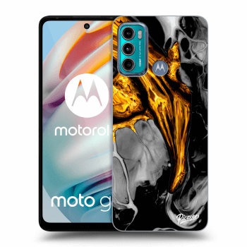 Picasee silikonska prozirna maskica za Motorola Moto G60 - Black Gold