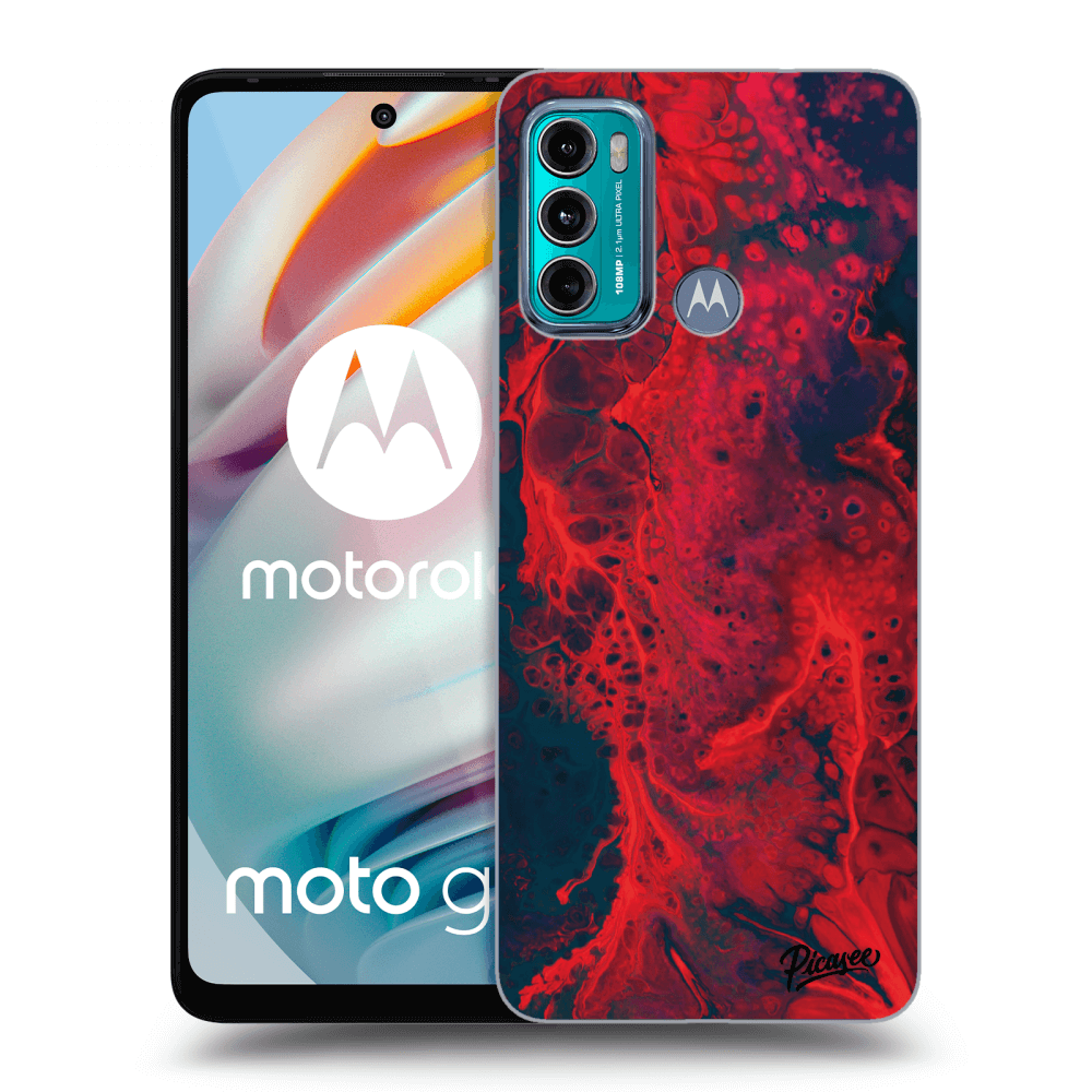 Picasee silikonska prozirna maskica za Motorola Moto G60 - Organic red