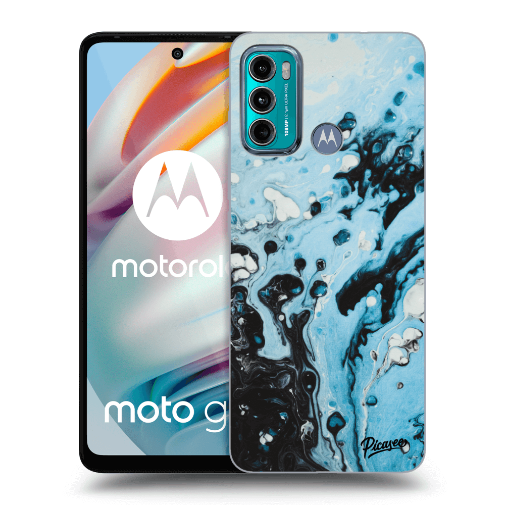 Picasee silikonska prozirna maskica za Motorola Moto G60 - Organic blue