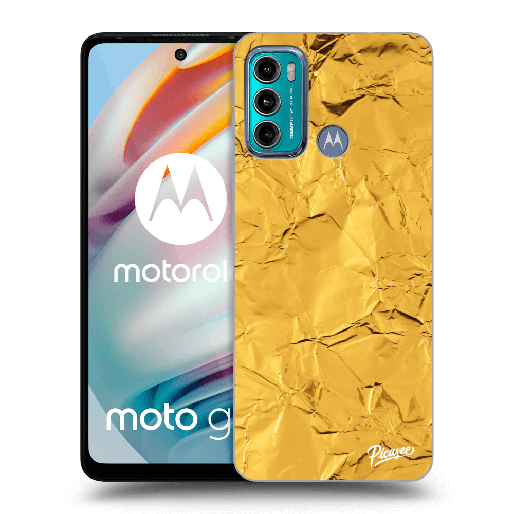 Picasee silikonska prozirna maskica za Motorola Moto G60 - Gold