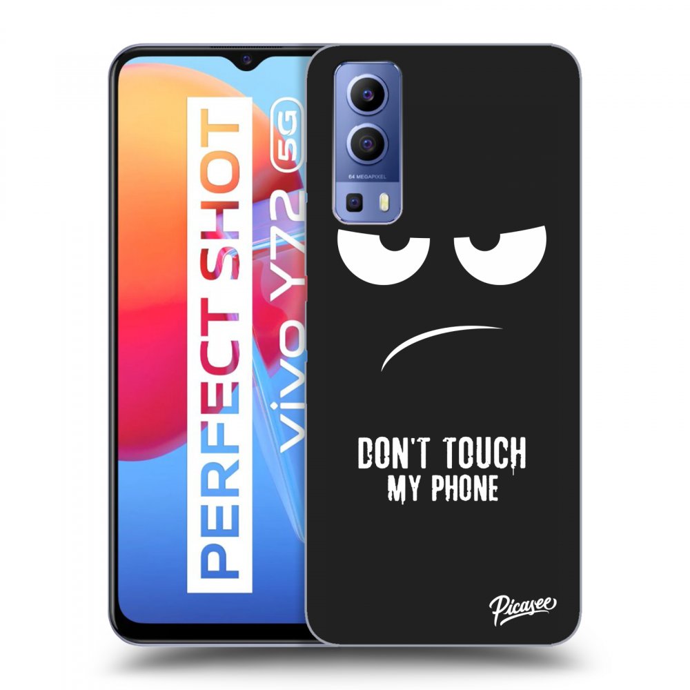 Picasee crna silikonska maskica za Vivo Y72 5G - Don't Touch My Phone