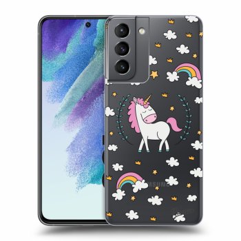 Picasee silikonska prozirna maskica za Samsung Galaxy S21 FE 5G - Unicorn star heaven