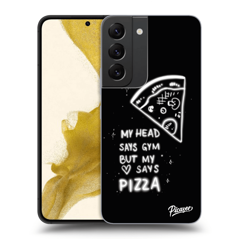 Picasee crna silikonska maskica za Samsung Galaxy S22 5G - Pizza