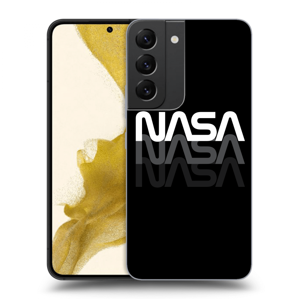 Picasee crna silikonska maskica za Samsung Galaxy S22 5G - NASA Triple