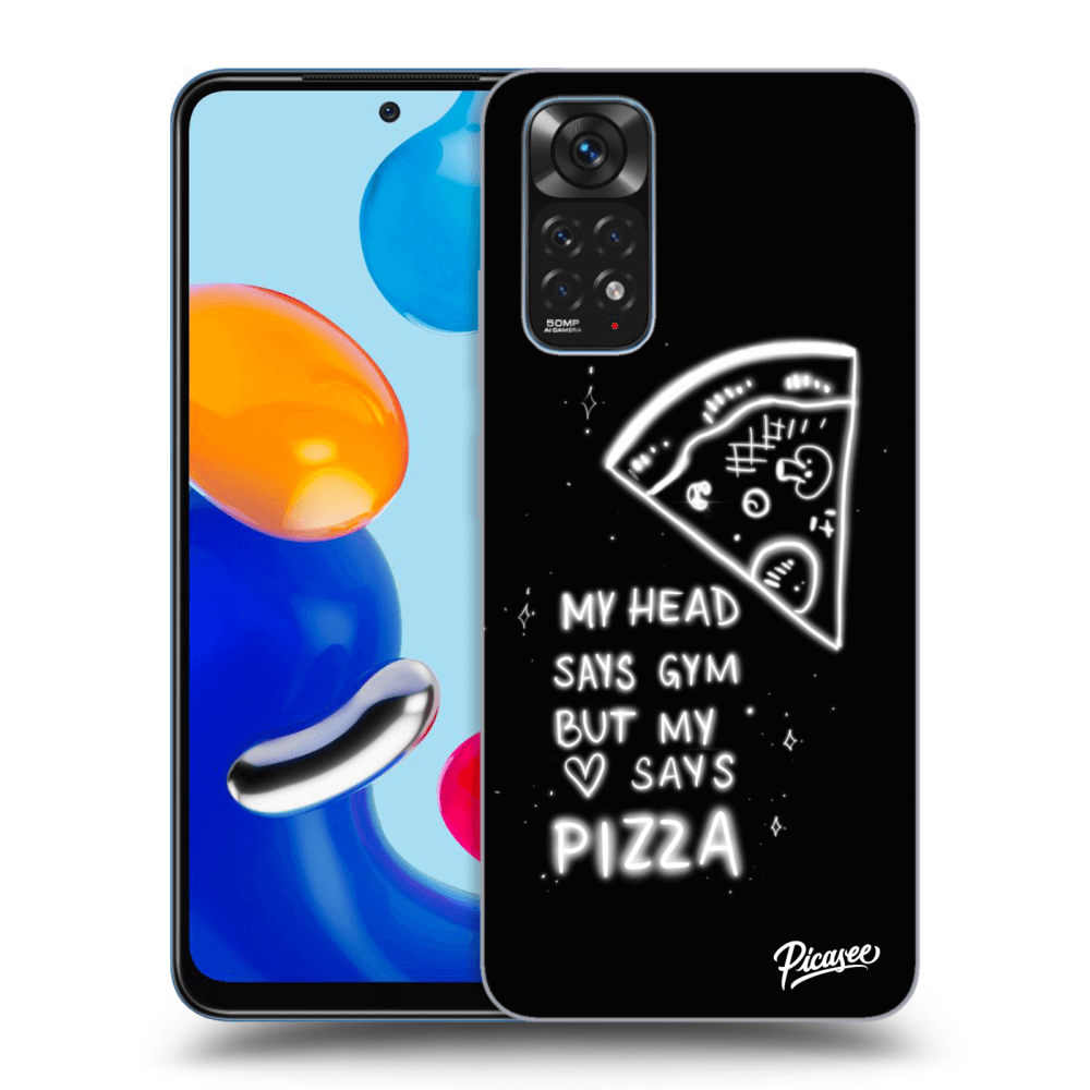 Picasee crna silikonska maskica za Xiaomi Redmi Note 11 - Pizza