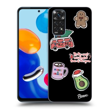 Picasee crna silikonska maskica za Xiaomi Redmi Note 11 - Christmas Stickers