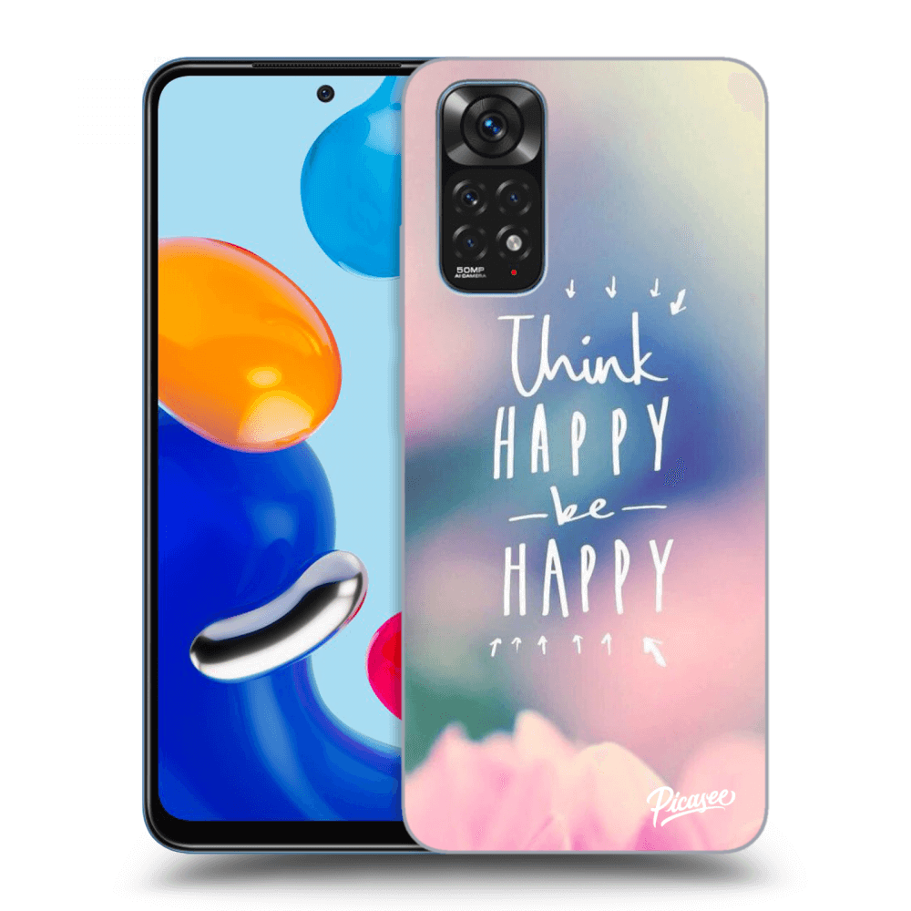 Picasee crna silikonska maskica za Xiaomi Redmi Note 11 - Think happy be happy