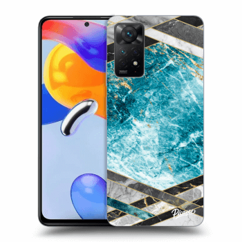 Picasee silikonska prozirna maskica za Xiaomi Redmi Note 11 Pro - Blue geometry