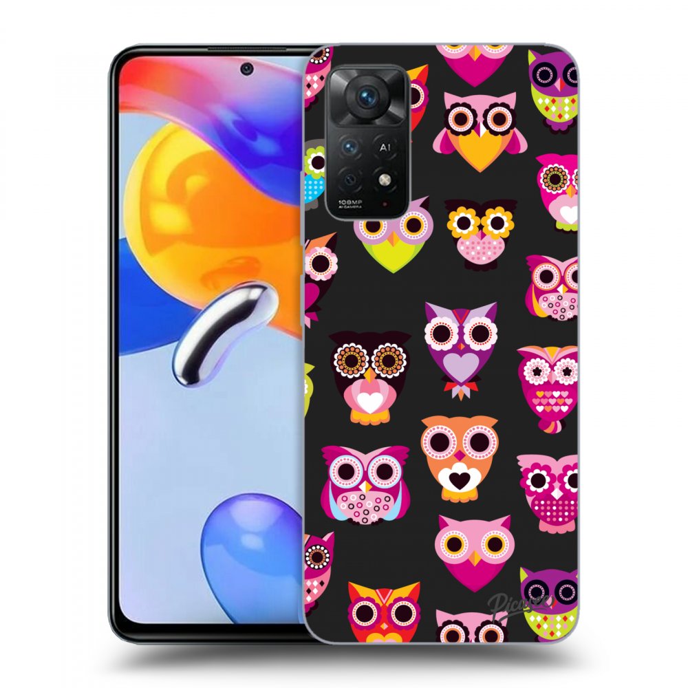 Picasee crna silikonska maskica za Xiaomi Redmi Note 11 Pro 5G - Owls