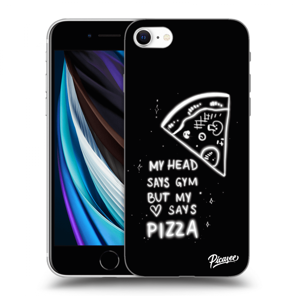 Picasee crna silikonska maskica za Apple iPhone SE 2022 - Pizza