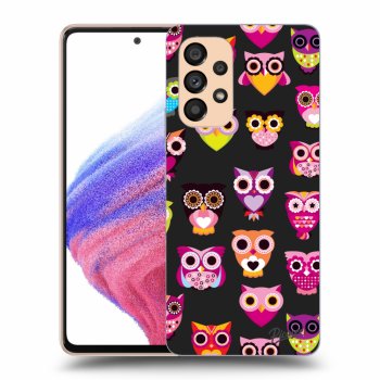 Picasee crna silikonska maskica za Samsung Galaxy A53 5G - Owls
