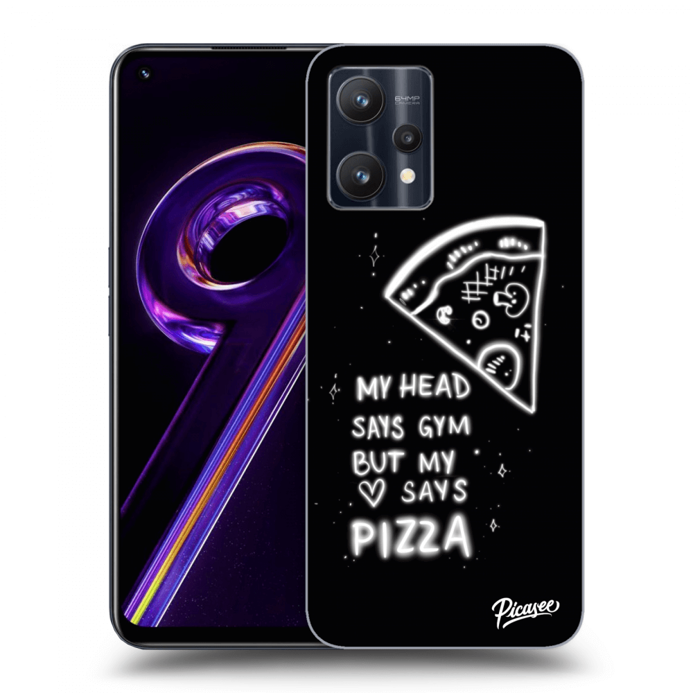 Picasee crna silikonska maskica za Realme 9 Pro 5G - Pizza
