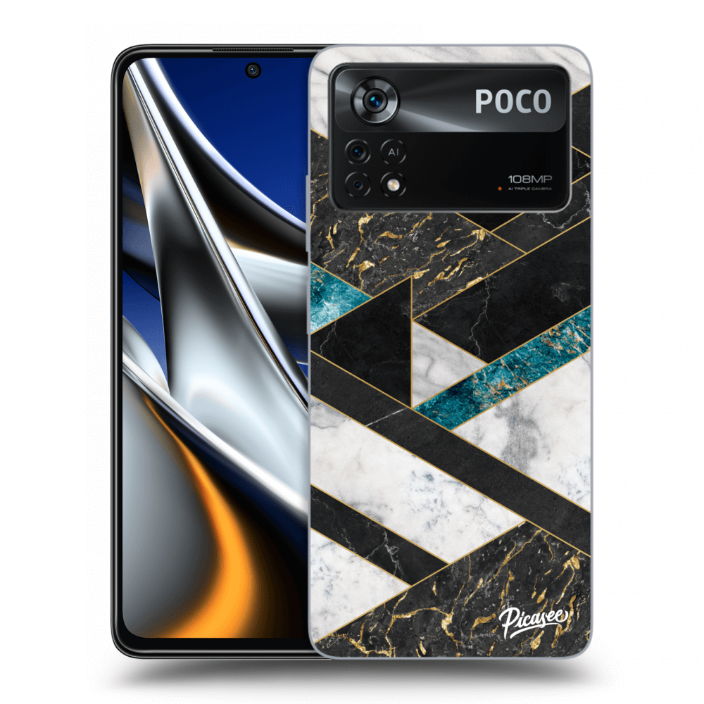Picasee crna silikonska maskica za Xiaomi Poco X4 Pro 5G - Dark geometry