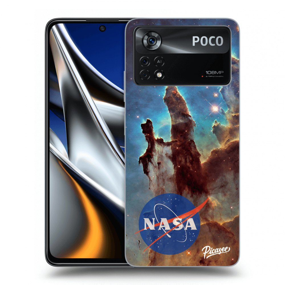 Picasee crna silikonska maskica za Xiaomi Poco X4 Pro 5G - Eagle Nebula