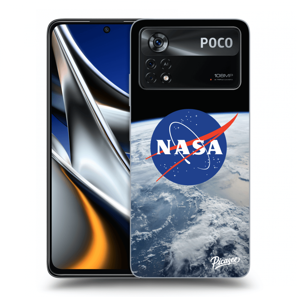 Picasee crna silikonska maskica za Xiaomi Poco X4 Pro 5G - Nasa Earth