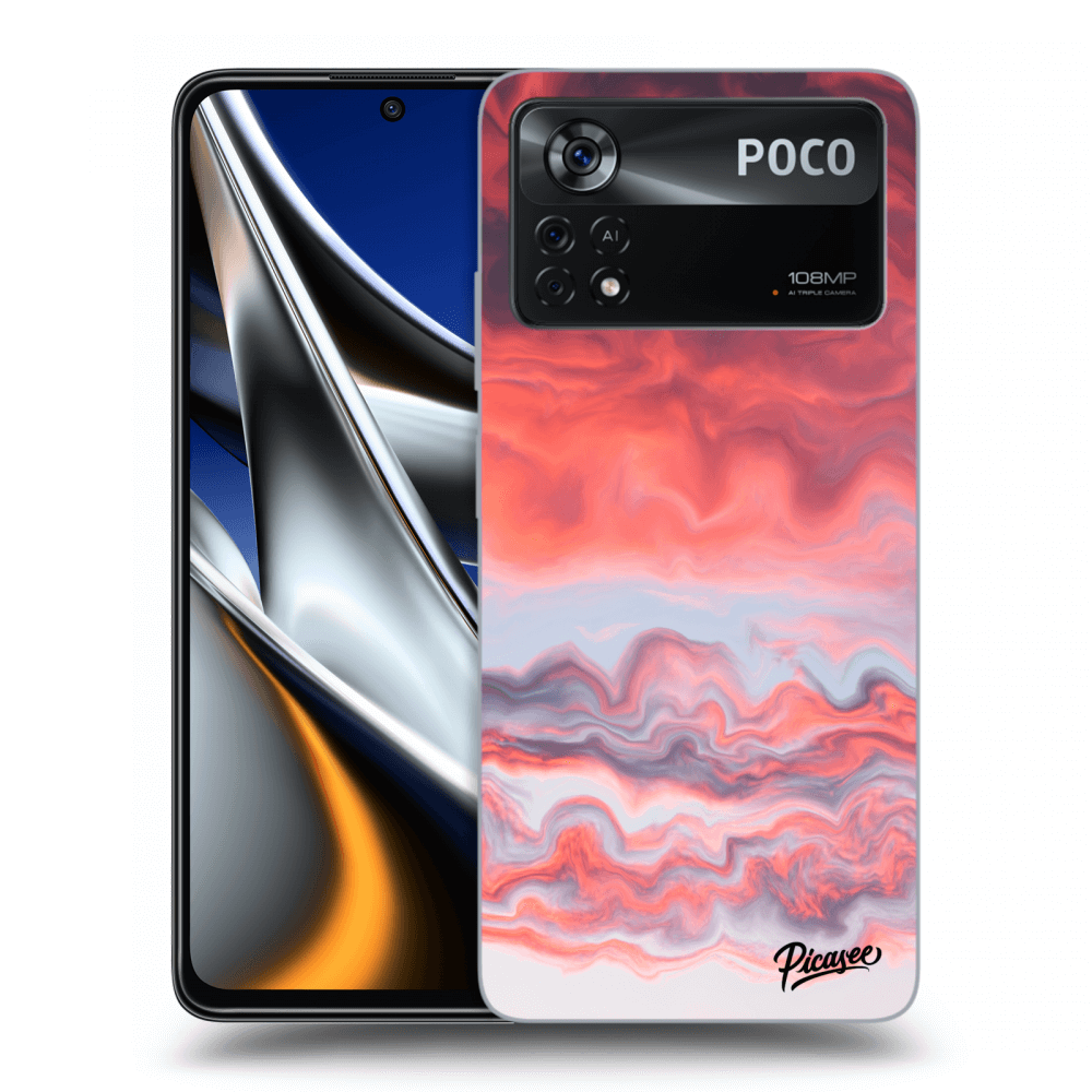 Picasee crna silikonska maskica za Xiaomi Poco X4 Pro 5G - Sunset