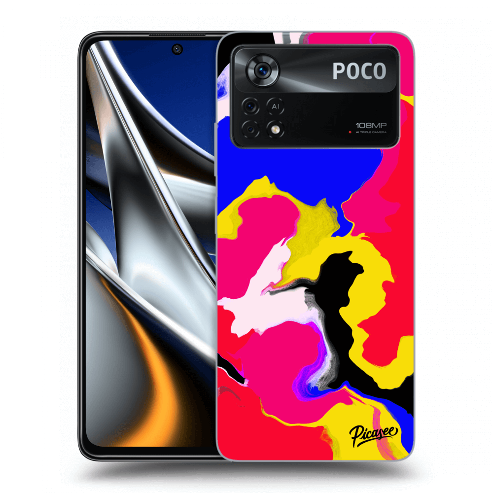 Picasee crna silikonska maskica za Xiaomi Poco X4 Pro 5G - Watercolor