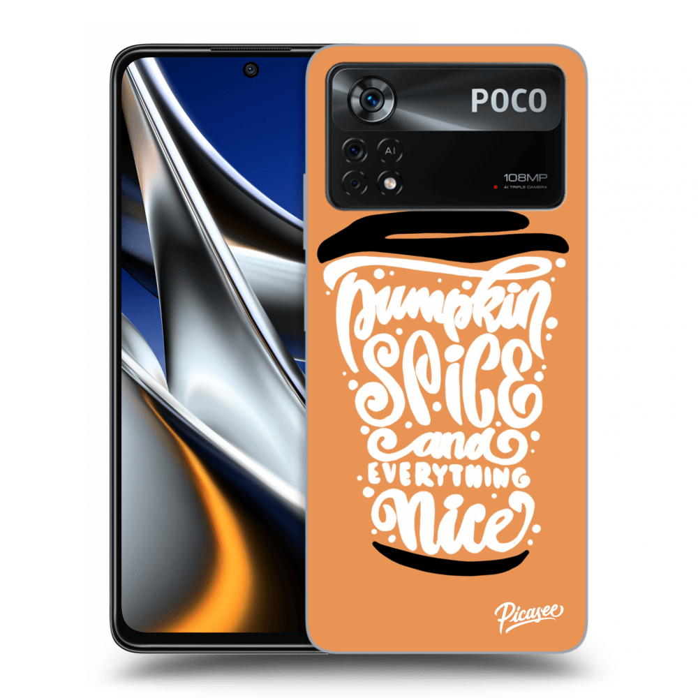 Picasee silikonska prozirna maskica za Xiaomi Poco X4 Pro 5G - Pumpkin coffee