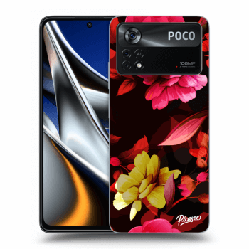 Picasee silikonska prozirna maskica za Xiaomi Poco X4 Pro 5G - Dark Peonny