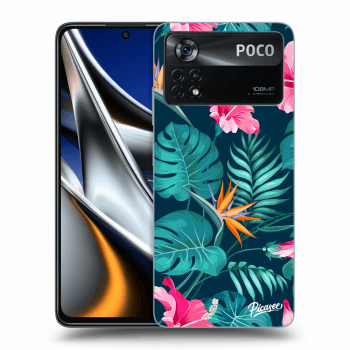 Picasee crna silikonska maskica za Xiaomi Poco X4 Pro 5G - Pink Monstera