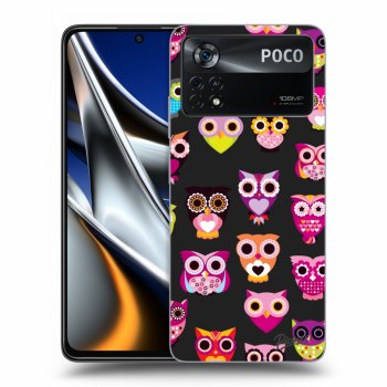 Picasee crna silikonska maskica za Xiaomi Poco X4 Pro 5G - Owls