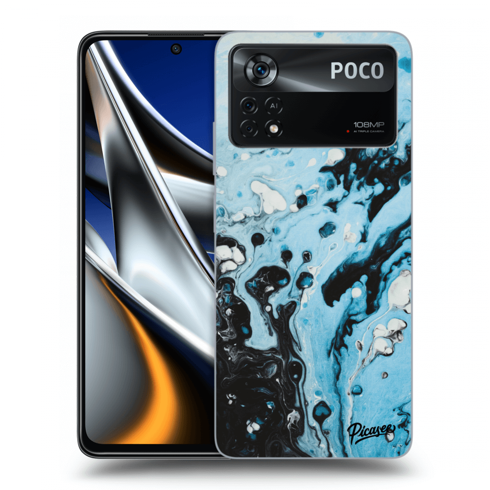 Picasee crna silikonska maskica za Xiaomi Poco X4 Pro 5G - Organic blue