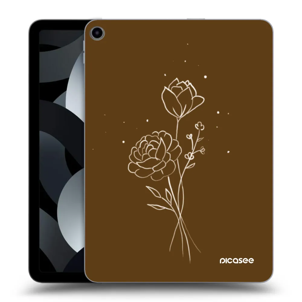 Picasee silikonska prozirna maskica za Apple iPad Air 5 10.9" 2022 - Brown flowers