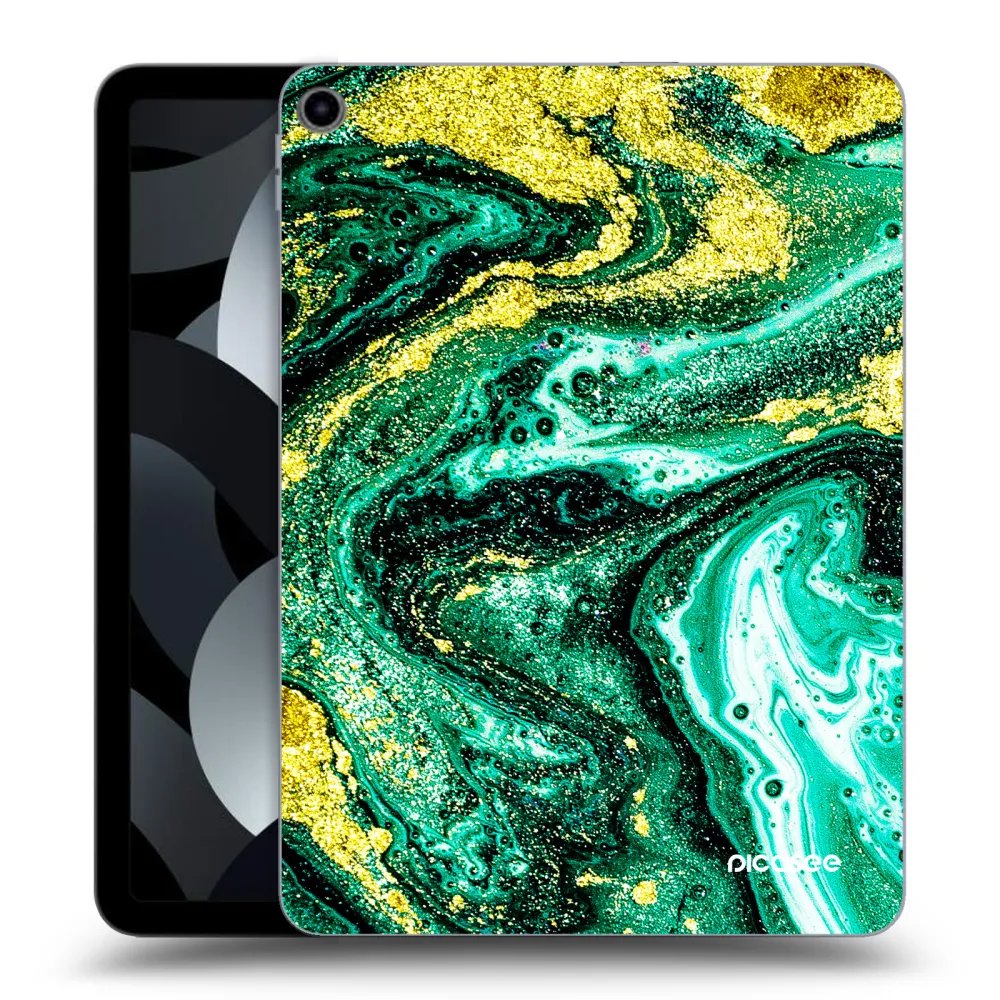 Picasee silikonska prozirna maskica za Apple iPad Air 5 10.9" 2022 - Green Gold