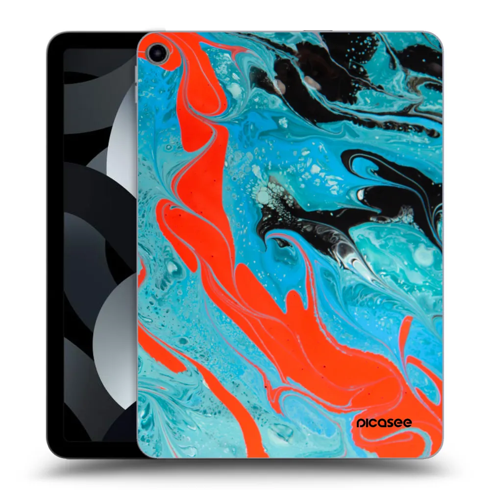 Picasee silikonska prozirna maskica za Apple iPad Air 5 10.9" 2022 - Blue Magma