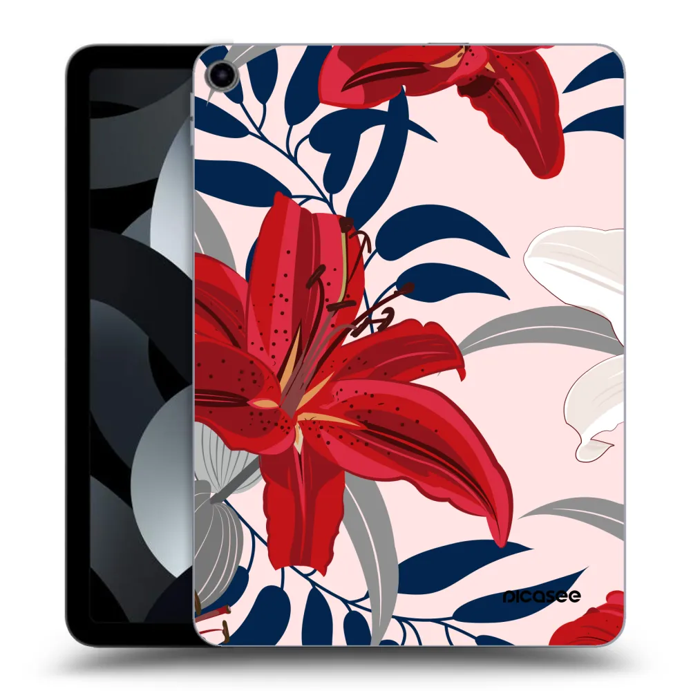 Picasee silikonska prozirna maskica za Apple iPad Air 5 10.9" 2022 - Red Lily