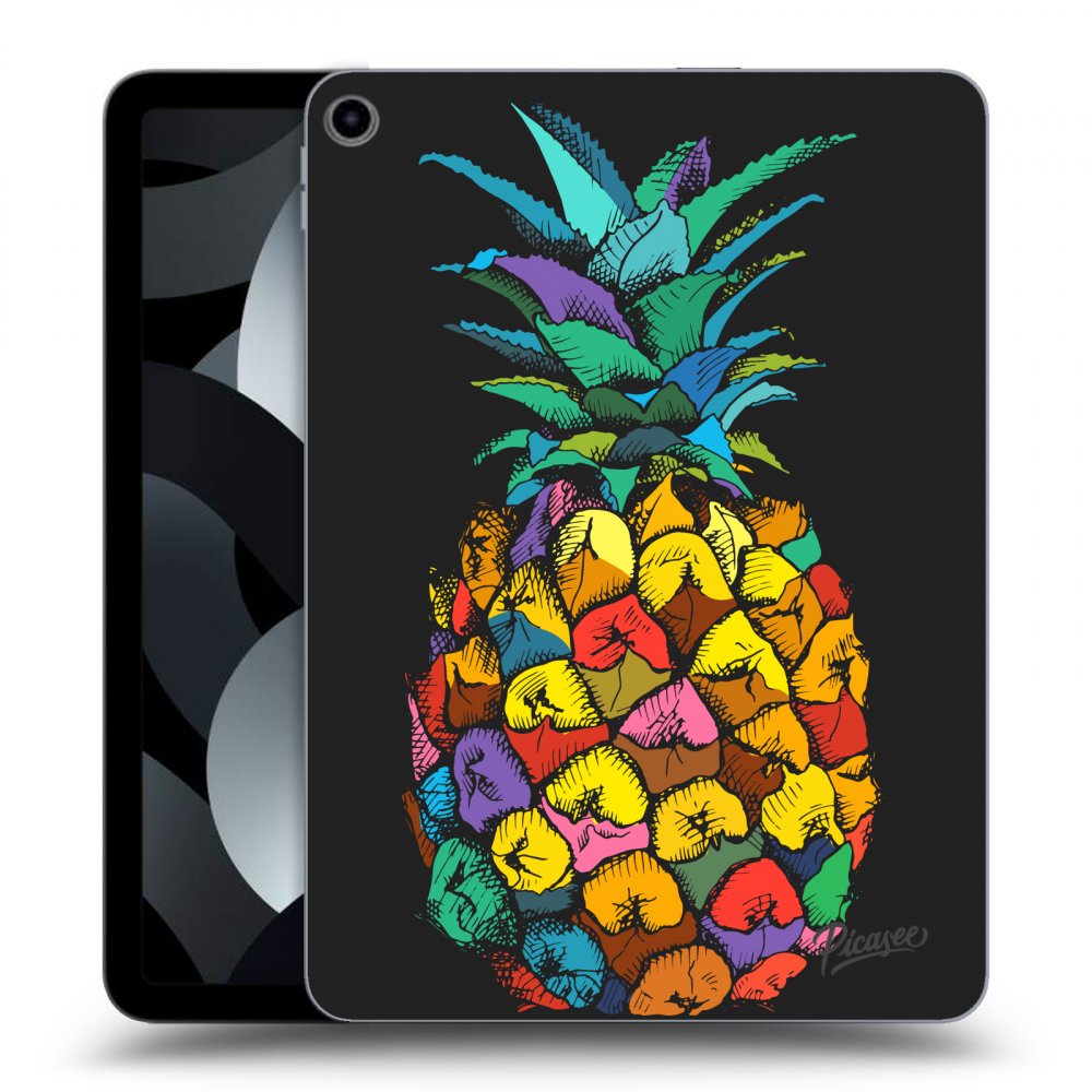 Picasee crna silikonska maskica za Apple iPad Air 5 10.9" 2022 - Pineapple