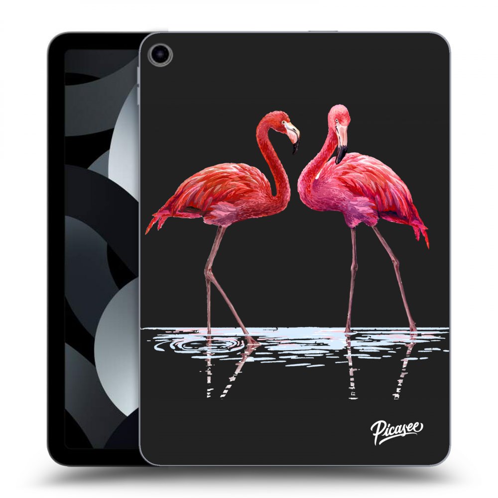 Picasee crna silikonska maskica za Apple iPad Air 5 10.9" 2022 - Flamingos couple