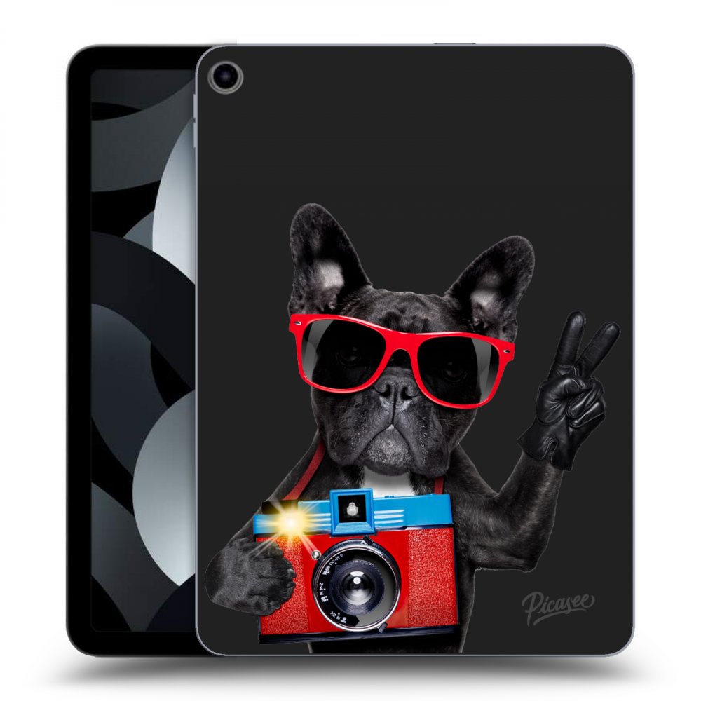 Picasee crna silikonska maskica za Apple iPad Air 5 10.9" 2022 - French Bulldog