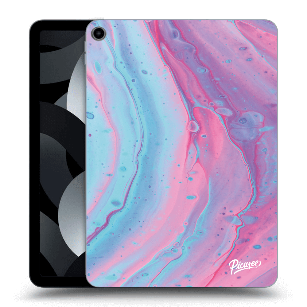 Picasee crna silikonska maskica za Apple iPad Air 5 10.9" 2022 - Pink liquid