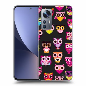 Picasee crna silikonska maskica za Xiaomi 12 - Owls
