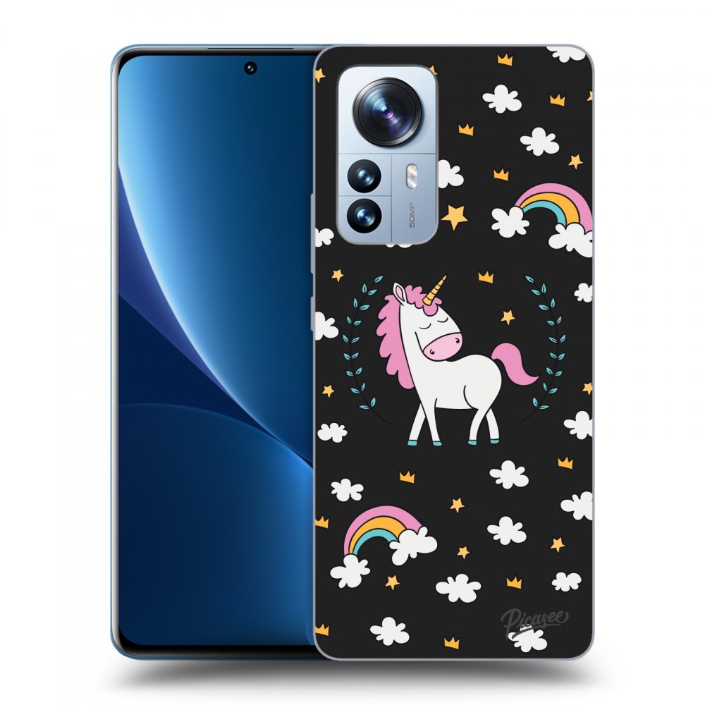 Picasee crna silikonska maskica za Xiaomi 12 Pro - Unicorn star heaven