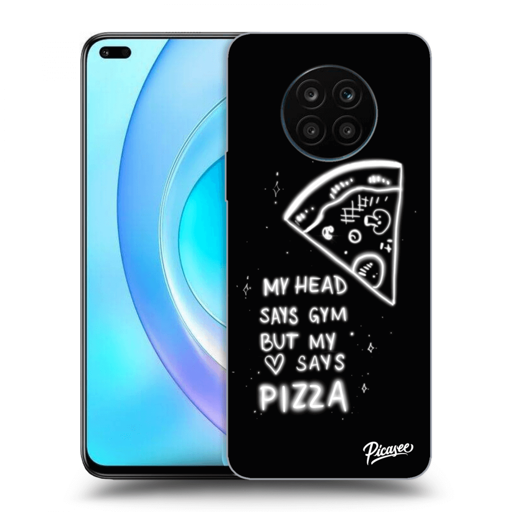 Picasee crna silikonska maskica za Honor 50 Lite - Pizza