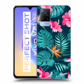 Maskica za Vivo V21 5G - Pink Monstera