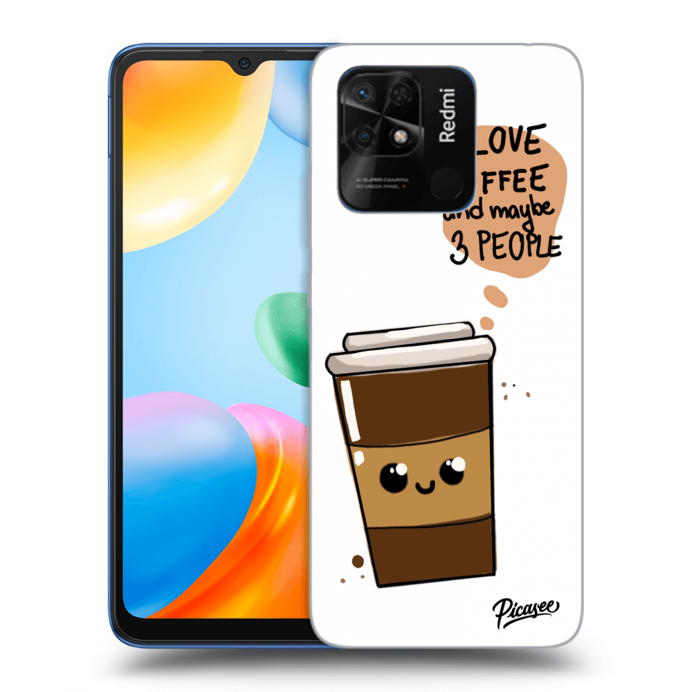Picasee crna silikonska maskica za Xiaomi Redmi 10C - Cute coffee