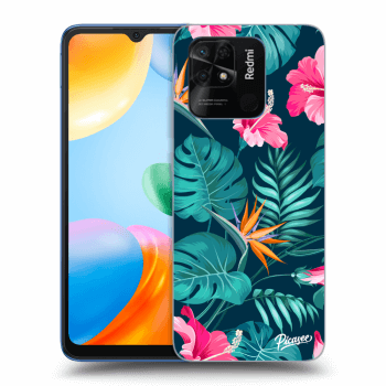 Picasee silikonska prozirna maskica za Xiaomi Redmi 10C - Pink Monstera