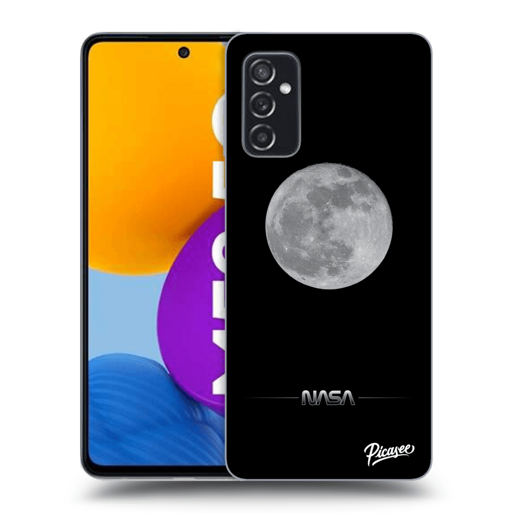 Picasee crna silikonska maskica za Samsung Galaxy M52 5G - Moon Minimal