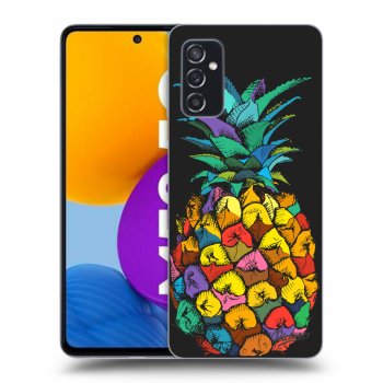 Picasee crna silikonska maskica za Samsung Galaxy M52 5G - Pineapple