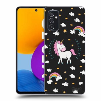 Picasee crna silikonska maskica za Samsung Galaxy M52 5G - Unicorn star heaven
