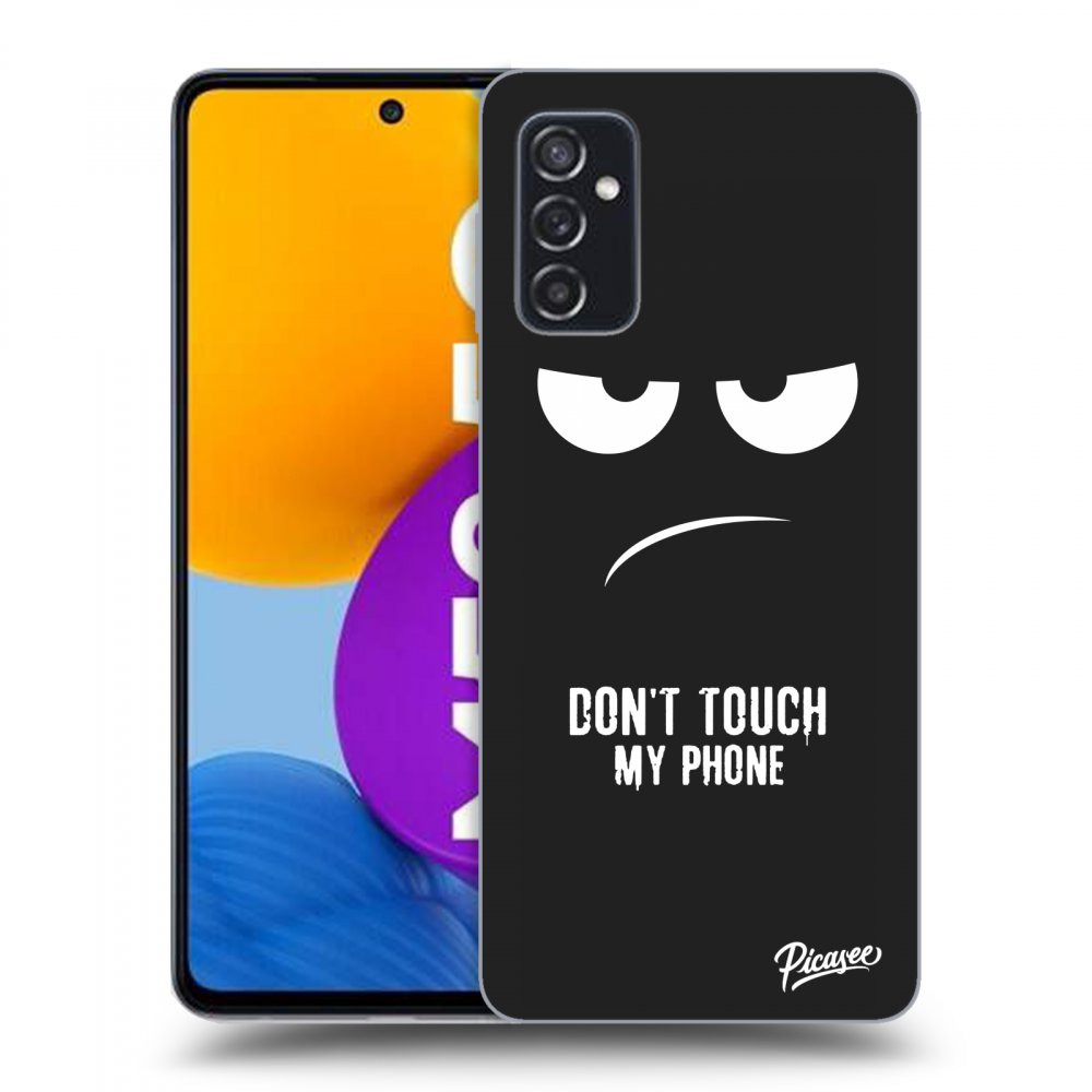 Picasee crna silikonska maskica za Samsung Galaxy M52 5G - Don't Touch My Phone