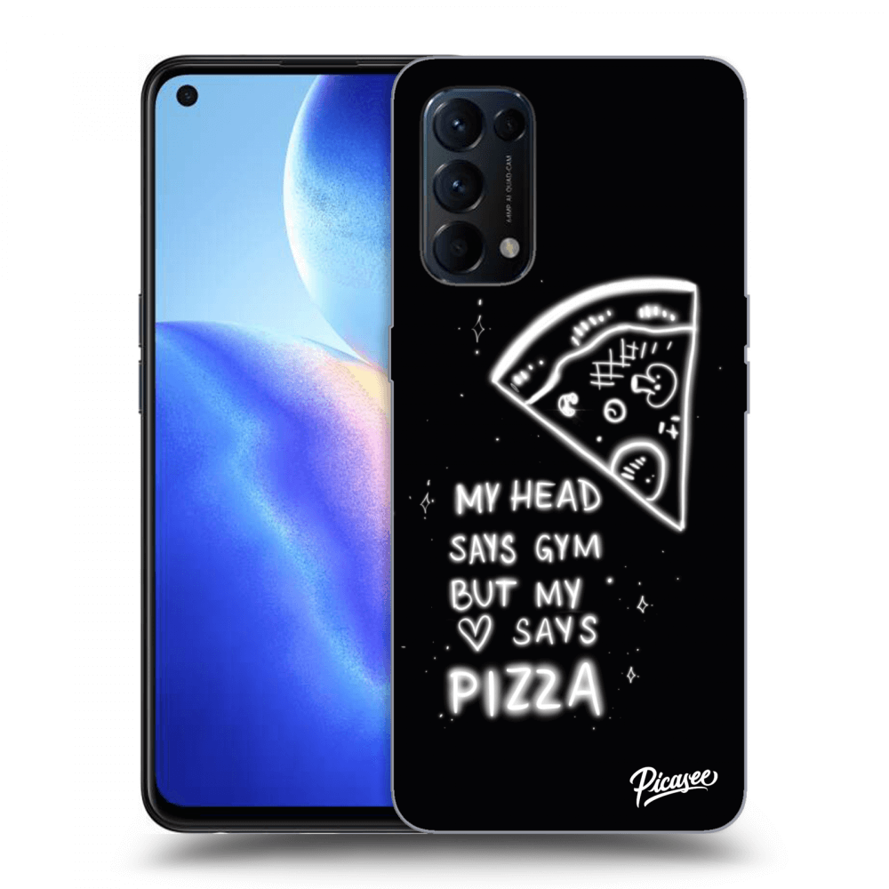 Picasee crna silikonska maskica za OPPO Reno 5 5G - Pizza